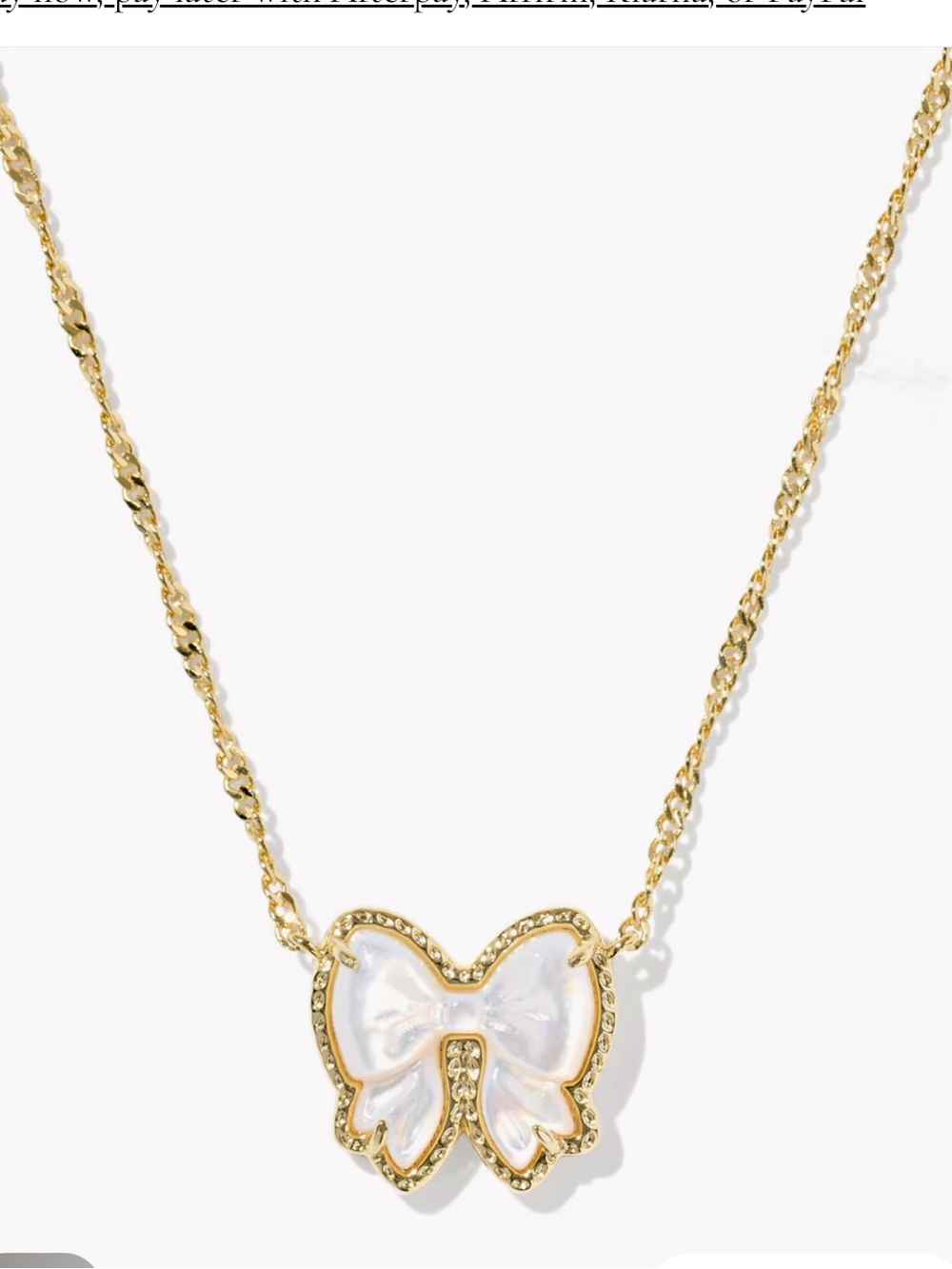 Kendra Scott Haley Bow mother of pearl necklace
